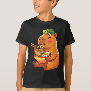 Schattige capybara en schildpad rugzak ramen kawai t-shirt