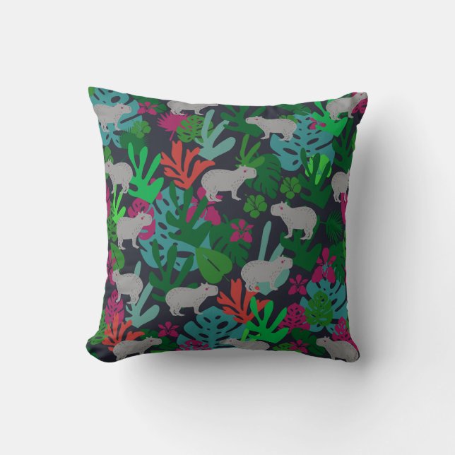 Schattige Capybara gooien kussen (Voorkant)