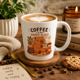 Schattige Capybara Koffiekop | Kawaii Koffieliefhe Latte Mok