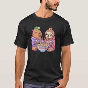 Schattige Capybara Luiaard Ramen Schildpad Slak Bu T-shirt