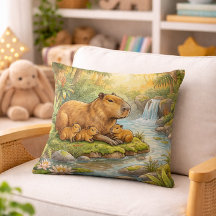 Schattige Capybara Mama en Baby Jungle Dieren 