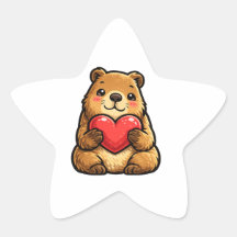 Schattige Capybara met Hart Kawaii Capybara Ster 