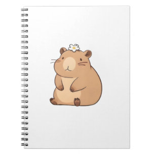 Schattige Capybara met Madeliefje Kawaii Design Notitieboek