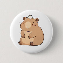 Schattige Capybara met Madeliefje Kawaii Ontwerp
