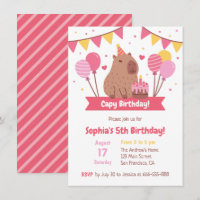 Schattige Capybara Met Verjaardagstaart Capy Verja