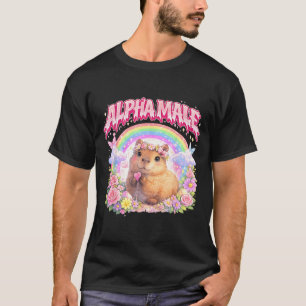 Schattige Capybara Regenboog Bloem Grappig voor Ma T-shirt