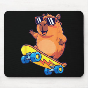 Schattige Capybara Skateboarden Chille Dierenliefh Muismat