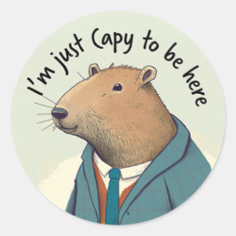 Schattige Capybara Tweed Suit Round Sticker