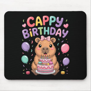 Schattige capybara verjaardagsfeestje meisje kinde muismat