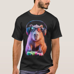 Schattige Capybara Videogames Capybara Gamer Gamin T-shirt