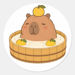 Schattige Capybara Yuzu Bad Onsen Kawaii Sticker