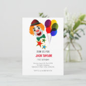 Schattige Carnaval Circus Clown Eerste Verjaardag  Kaart (Staand voorkant)