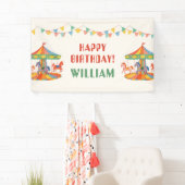 Schattige Carrouselverjaardag Spandoek (Insitu)
