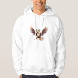 Schattige Cartoon Adelaar Vliegend – Vriendelijke Hoodie