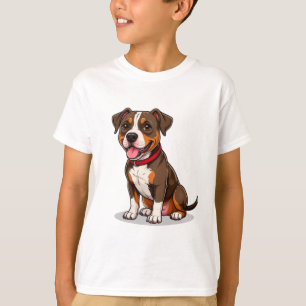 Schattige Cartoon Amerikaanse Pit Bull Hond T-shirt