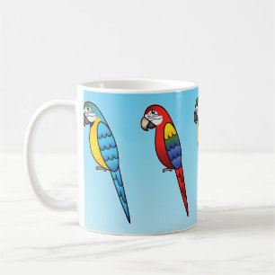 Schattige Cartoon Ara Papegaai Vogels Koffiemok