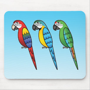 Schattige Cartoon Ara Papegaai Vogels Muismat