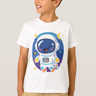 Schattige cartoon astronaut die in de ruimte zweef t-shirt