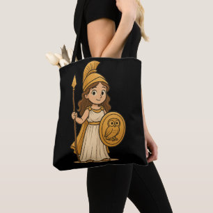 Schattige Cartoon Athena – Griekse Godin Mythologi Draagtas