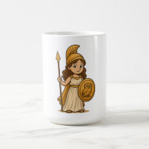 Schattige Cartoon Athena – Griekse Godin Mythologi