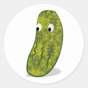 Schattige Cartoon Augurk Tekening Ronde Sticker