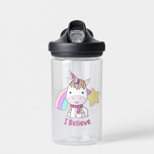 Schattige Cartoon Baby Eenhoorn en Regenboog Waterfles