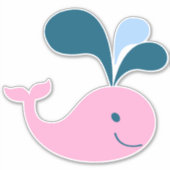 Schattige Cartoon Baby Whale Sticker (Voorkant)