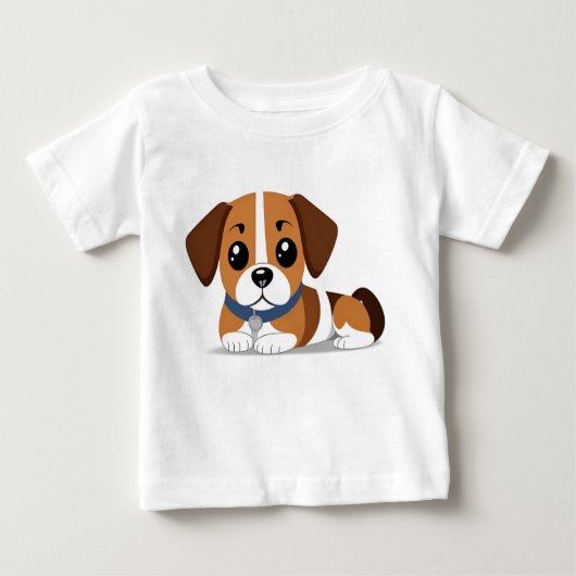 Schattige Cartoon Beagle Puppy Liggend (Voorkant)