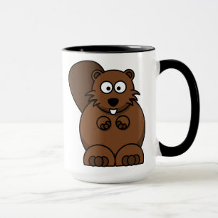 Schattige Cartoon Bever Grappig Bosdier Mok