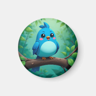 Schattige Cartoon Blauwe Vogel Magneet