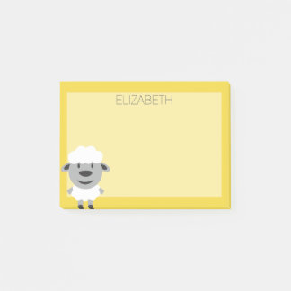 Schattige Cartoon Boerderij Schapen - geel en grij Post-it® Notes