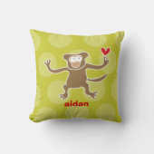 Schattige Cartoon bruin aap liefde leuke Stippen k Kussen (Voorkant)