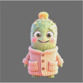 Schattige Cartoon Cactus Character Sticker (Voorkant)