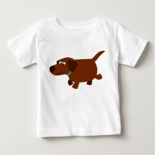 Schattige Cartoon Chocolate Labrador Baby T-shirt