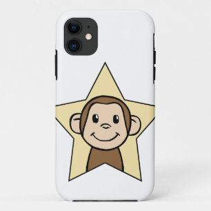 Schattige Cartoon Clip Art Aap met Grinnende Gliml iPhone 11 Hoesje