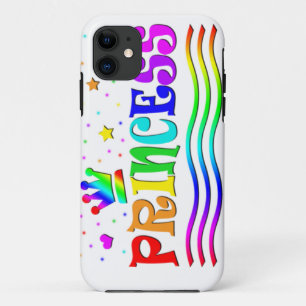 Schattige Cartoon Clip Art Regenboog Prinses Tiara iPhone 11 Hoesje