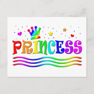 Schattige Cartoon Clip Art Regenboog Prinsessen Kr Briefkaart