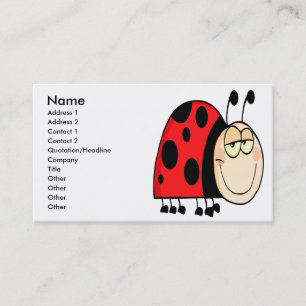 schattige cartoon die kleine ladybug grint visitekaartje