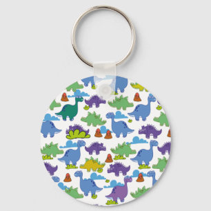 Schattige Cartoon-dinosaurussen Sleutelhanger