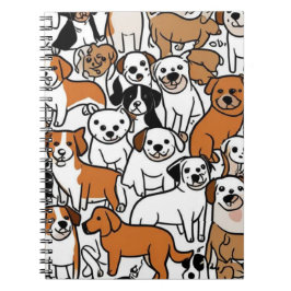 Schattige Cartoon Dog Pattern Notitieboek