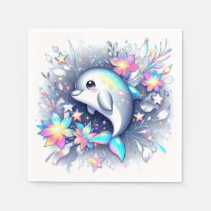 Schattige Cartoon Dolfijn Baby shower Servet