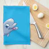 Schattige Cartoon Dolphin Theedoek (Quarter Fold)