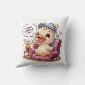 Schattige Cartoon Duck: Gezellig, Kawaii Vibes Kussen (Achterkant)