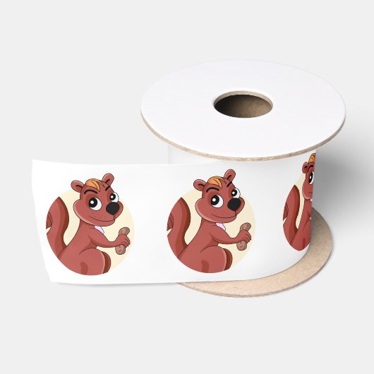 Schattige cartoon eekhoorn met een pinda lint (Spoel)