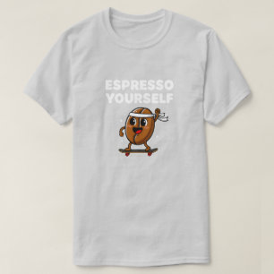Schattige Cartoon Espresso Zelf Koffie Skater T-shirt