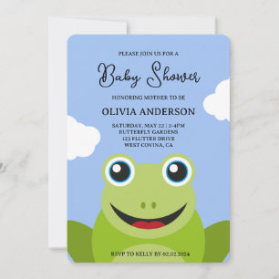 Schattige Cartoon Frog Baby shower Kaart