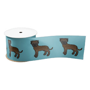 Schattige Cartoon Gestreepte Bullmastiff Honden Lint