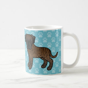 Schattige Cartoon Gestreepte Old English Mastiff H Koffiemok