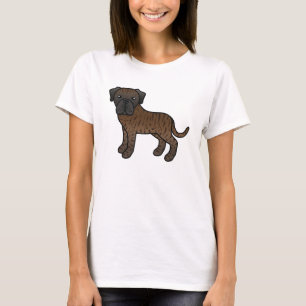 Schattige Cartoon Gestreepte Old English Mastiff H T-shirt