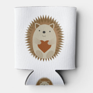 Schattige Cartoon Hedégel Holding a Heart Blikjeskoeler